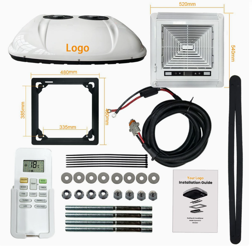 12V 13500BTU Parking AC Heat Pump – Rooftop Cooling & Heating for RV Camper Van - Image 2