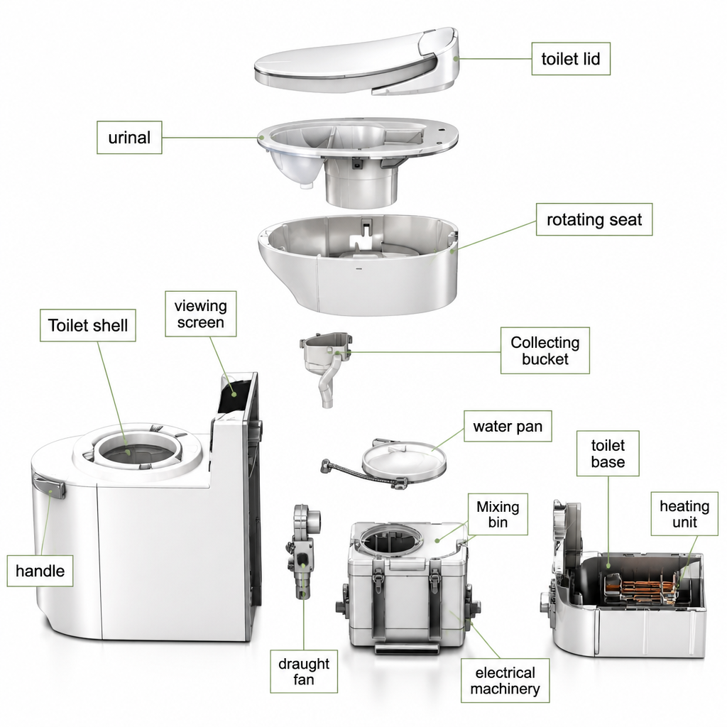 VR Biodegradable Compostage Toilettes | Sans eau Smart Micro-Compostage Système – Image 6