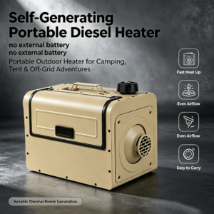 Self-Generating Portable Diesel Heater. No external battery