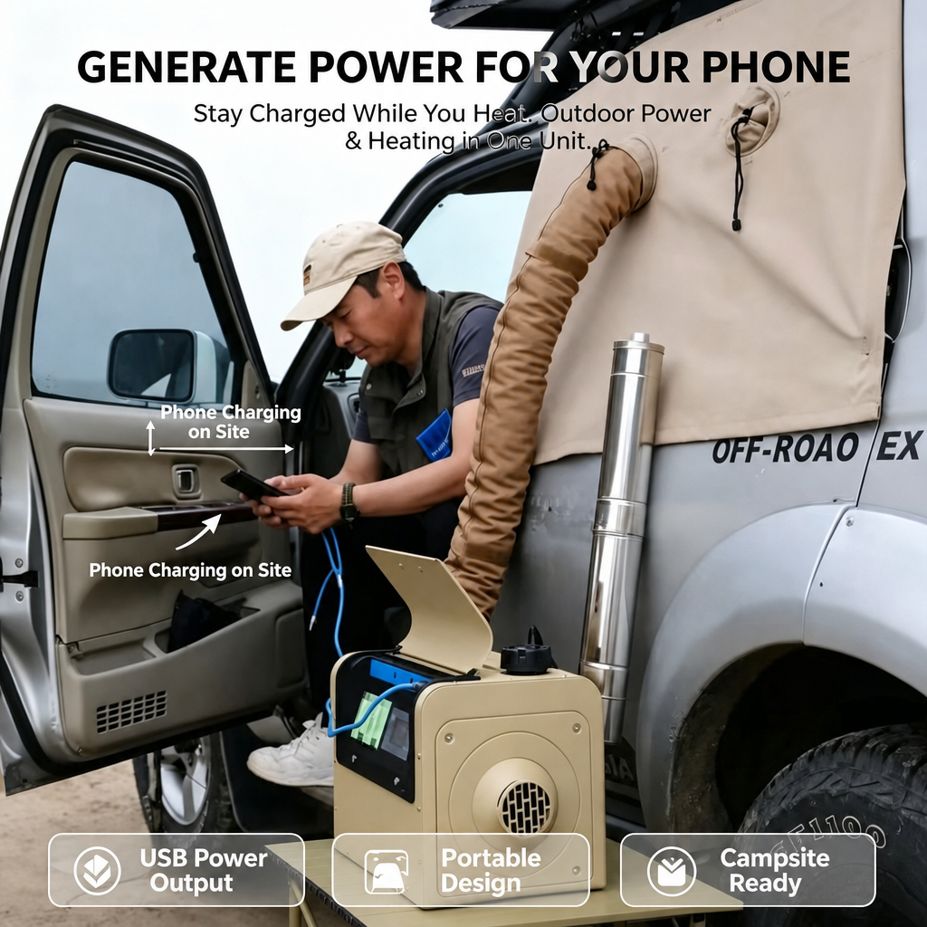 Self-Generating Portable Diesel Heater. No external battery - Image 3