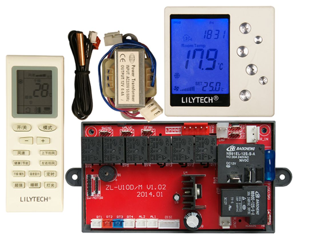 Universal AC Control Board ZL-U10D - 3 Sensors Defrost LCD